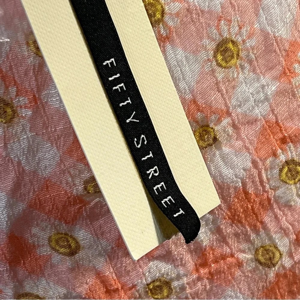 Fifty Street Sleeveless Button Down Tunic, Tied Front, Size Medium NWT - Picture 8 of 11